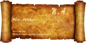 Mór Andor névjegykártya